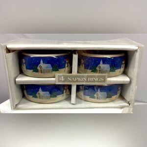 Napkin Rings Canterbury Potteries Holy Night Stoneware Country Christmas Church
